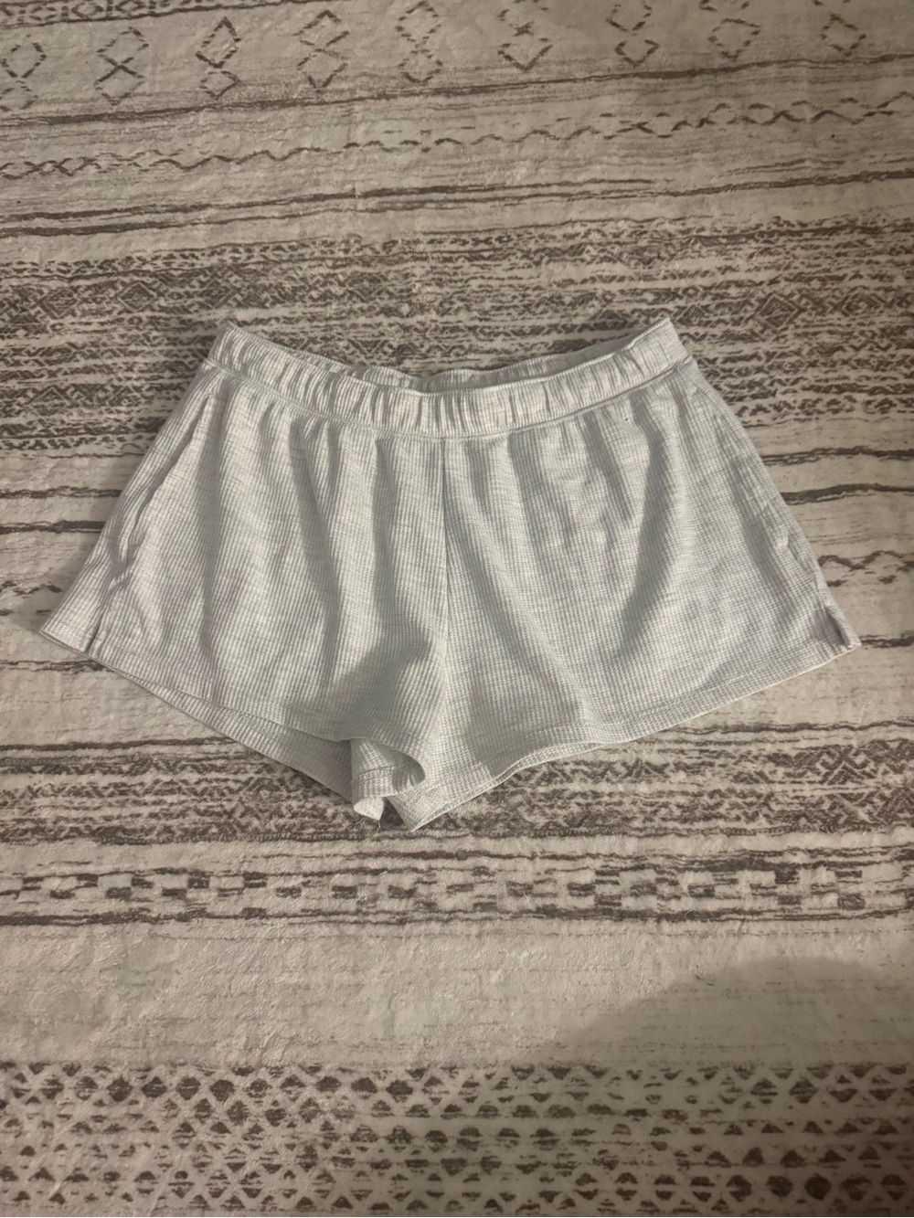 Aeropostale Light Grey Waffle Knit Lounge Shorts